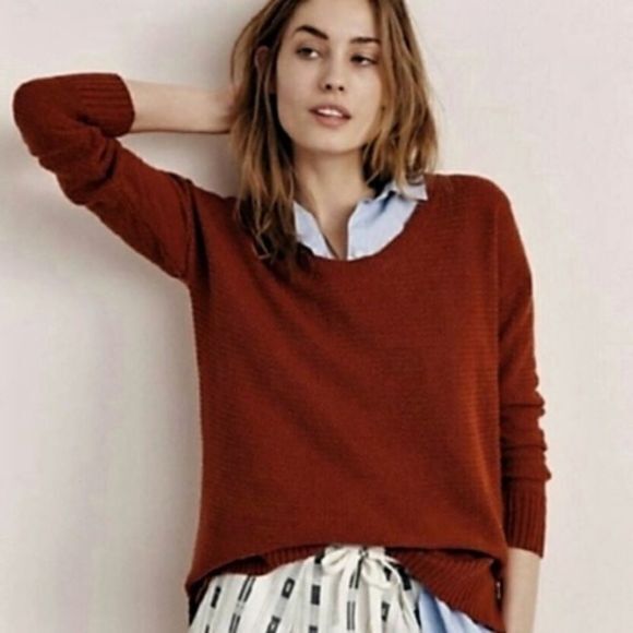 Madewell Sweaters Madewellc524chronicle Rust Textured Pullover